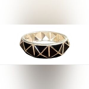 Black and Silver Tone Bangle Bracelet